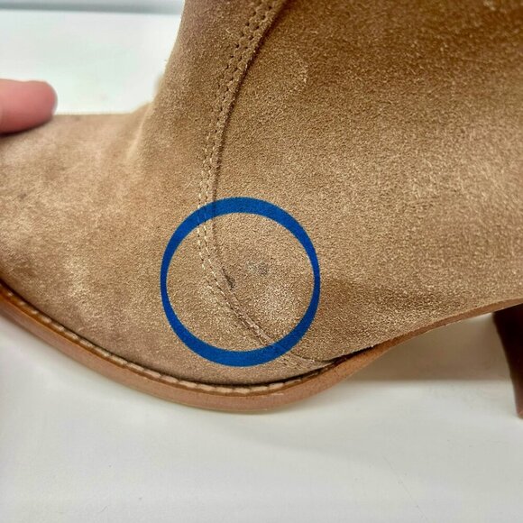 Splendid Lakota Suede Leather Boots Women 11 Brown Taupe Stack Heel Western - Picture 8 of 15